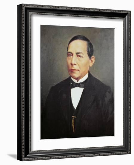 Portrait of Benito Juarez-Mexican School-Framed Giclee Print