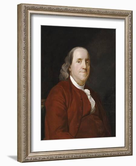 Portrait of Benjamin Franklin (1706-1790)-Joseph Wright of Derby-Framed Giclee Print