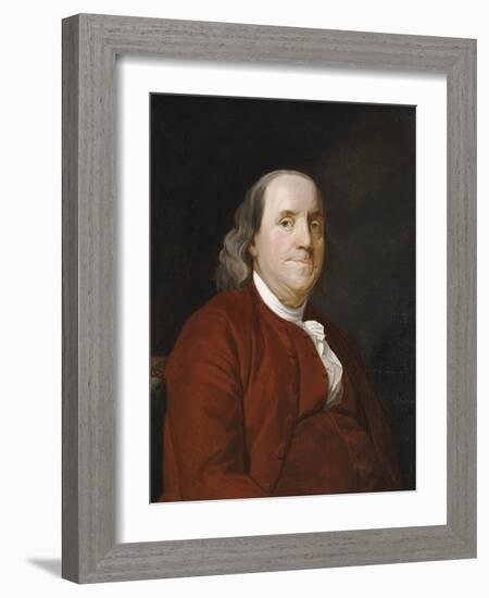 Portrait of Benjamin Franklin (1706-1790)-Joseph Wright of Derby-Framed Giclee Print