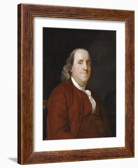 Portrait of Benjamin Franklin (1706-1790)-Joseph Wright of Derby-Framed Giclee Print