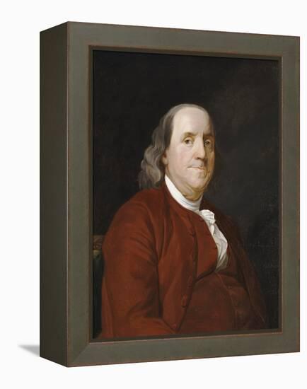 Portrait of Benjamin Franklin (1706-1790)-Joseph Wright of Derby-Framed Premier Image Canvas