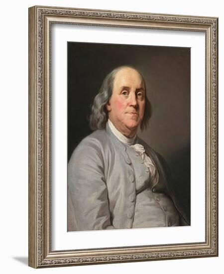 Portrait of Benjamin Franklin , by Duplessis, Joseph-Siffred (1725-1802). Oil on Canvas, C. 1780. D-Joseph Siffred Duplessis-Framed Giclee Print