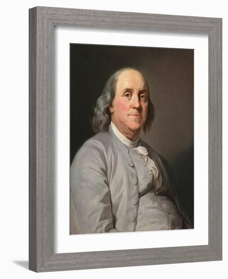 Portrait of Benjamin Franklin , by Duplessis, Joseph-Siffred (1725-1802). Oil on Canvas, C. 1780. D-Joseph Siffred Duplessis-Framed Giclee Print