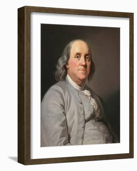 Portrait of Benjamin Franklin , by Duplessis, Joseph-Siffred (1725-1802). Oil on Canvas, C. 1780. D-Joseph Siffred Duplessis-Framed Giclee Print