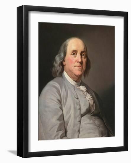 Portrait of Benjamin Franklin , by Duplessis, Joseph-Siffred (1725-1802). Oil on Canvas, C. 1780. D-Joseph Siffred Duplessis-Framed Giclee Print