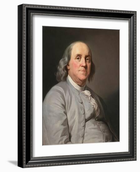 Portrait of Benjamin Franklin , by Duplessis, Joseph-Siffred (1725-1802). Oil on Canvas, C. 1780. D-Joseph Siffred Duplessis-Framed Giclee Print