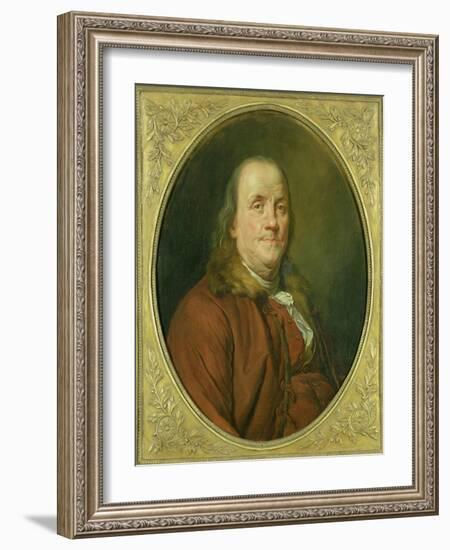 Portrait of Benjamin Franklin, C.1780-90-Alexander Roslin-Framed Giclee Print