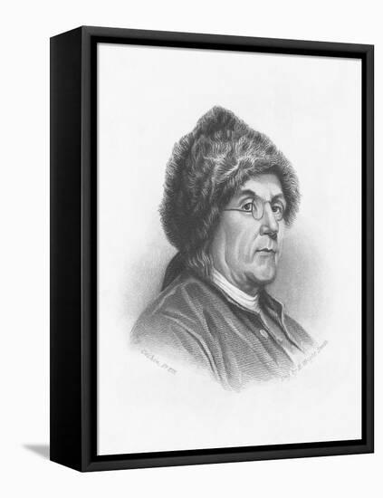 Portrait of Benjamin Franklin Wearing a Fur Hat-null-Framed Premier Image Canvas