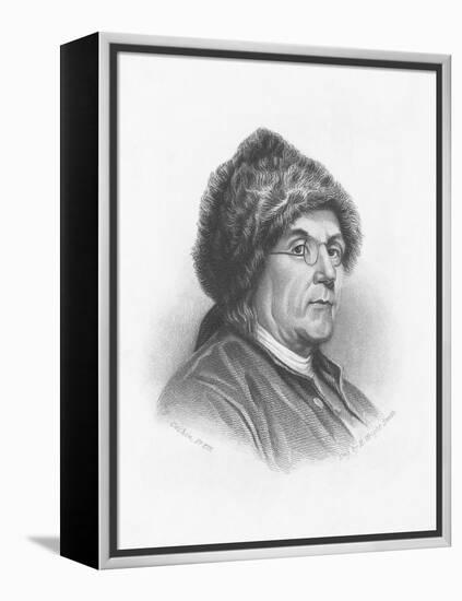 Portrait of Benjamin Franklin Wearing a Fur Hat-null-Framed Premier Image Canvas