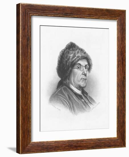 Portrait of Benjamin Franklin Wearing a Fur Hat-null-Framed Giclee Print