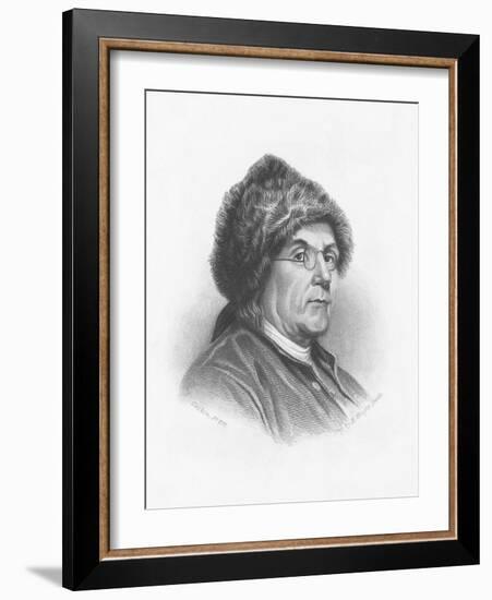 Portrait of Benjamin Franklin Wearing a Fur Hat-null-Framed Giclee Print