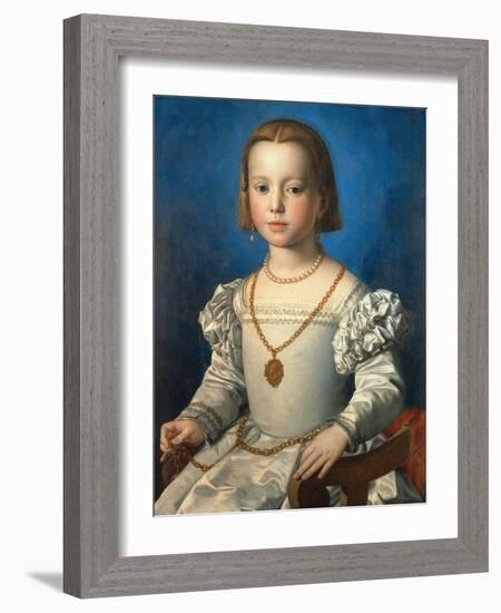 Portrait of Bia De' Medici, 1542-Agnolo Bronzino-Framed Giclee Print