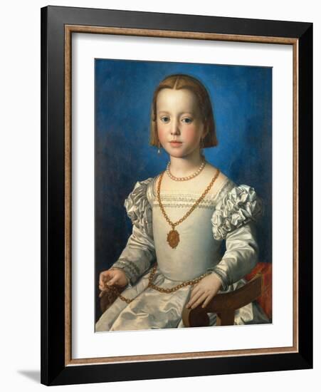 Portrait of Bia De' Medici, 1542-Agnolo Bronzino-Framed Giclee Print