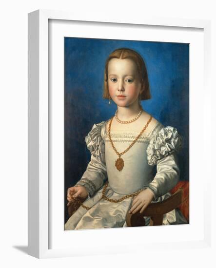 Portrait of Bia De' Medici, 1542-Agnolo Bronzino-Framed Giclee Print