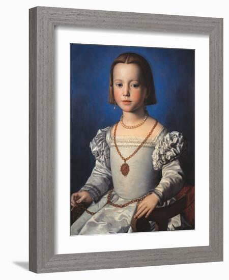 Portrait of Bia De Medici-Agnolo Bronzino-Framed Giclee Print