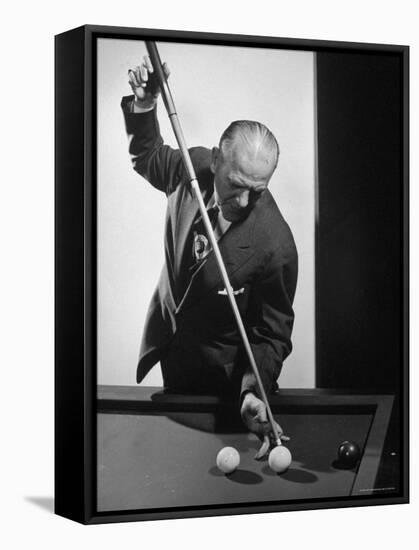 Portrait of Billiards Champion Willie Hoppe-Gjon Mili-Framed Premier Image Canvas