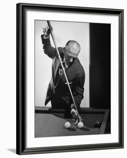 Portrait of Billiards Champion Willie Hoppe-Gjon Mili-Framed Premium Photographic Print