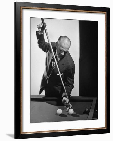 Portrait of Billiards Champion Willie Hoppe-Gjon Mili-Framed Premium Photographic Print