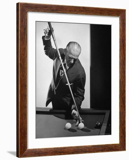 Portrait of Billiards Champion Willie Hoppe-Gjon Mili-Framed Premium Photographic Print
