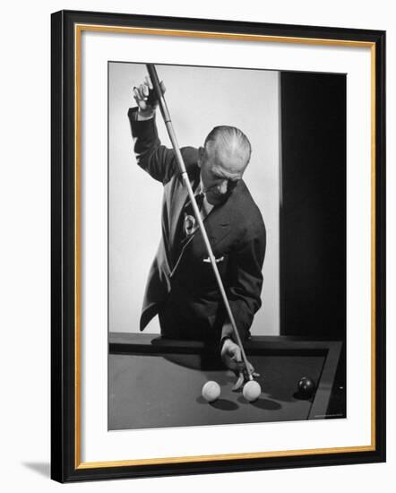 Portrait of Billiards Champion Willie Hoppe-Gjon Mili-Framed Premium Photographic Print