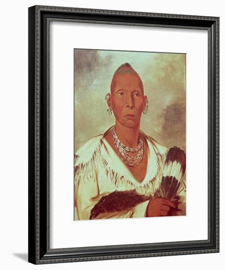 Portrait of Black Hawk, Indian Chief-George Catlin-Framed Giclee Print