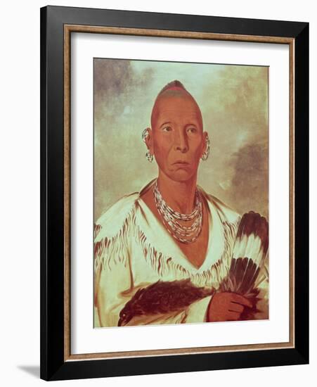 Portrait of Black Hawk, Indian Chief-George Catlin-Framed Giclee Print