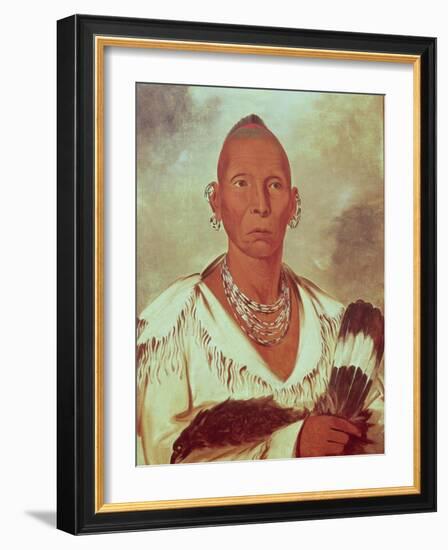 Portrait of Black Hawk, Indian Chief-George Catlin-Framed Giclee Print