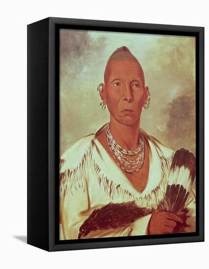 Portrait of Black Hawk, Indian Chief-George Catlin-Framed Premier Image Canvas