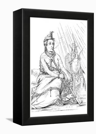 Portrait of 'Black Moccasin, Chief of the Minnetarees, 1841-Myers and Co-Framed Premier Image Canvas