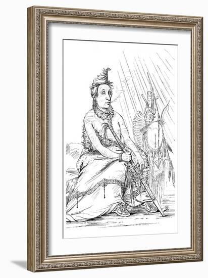 Portrait of 'Black Moccasin, Chief of the Minnetarees, 1841-Myers and Co-Framed Giclee Print