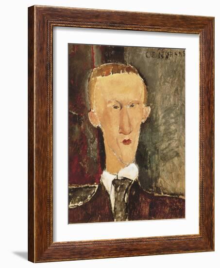 Portrait of Blaise Cendrars-Amedeo Modigliani-Framed Art Print