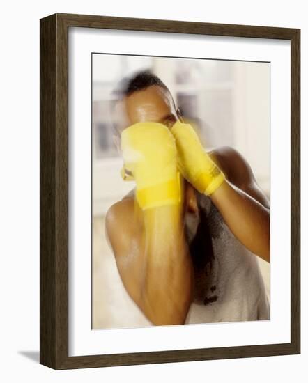 Portrait of Boxer with Hands Taped, New York, New York, USA-Chris Trotman-Framed Photographic Print