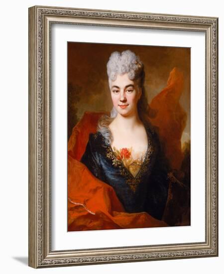 Portrait of Brigitte Ansart, circa 1704-Nicolas de Largilliere-Framed Giclee Print