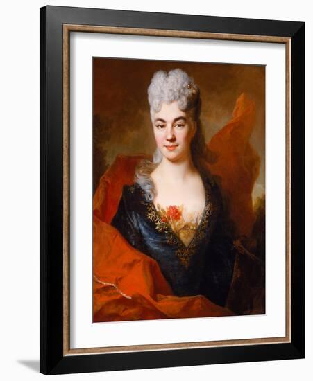 Portrait of Brigitte Ansart, circa 1704-Nicolas de Largilliere-Framed Giclee Print