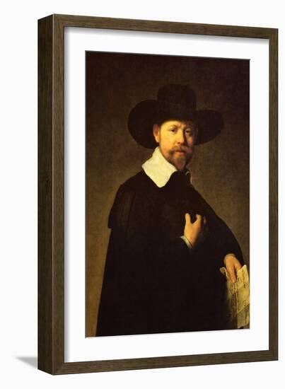 Portrait of Businessman Martin Looten-Rembrandt van Rijn-Framed Art Print