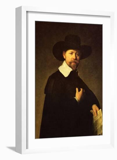 Portrait of Businessman Martin Looten-Rembrandt van Rijn-Framed Art Print