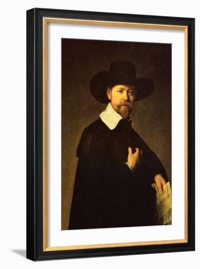 Portrait of Businessman Martin Looten-Rembrandt van Rijn-Framed Art Print