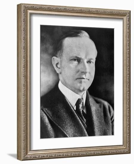 Portrait of Calvin Coolidge (1872-1933) 30th President of the United States of America-American Photographer-Framed Photographic Print