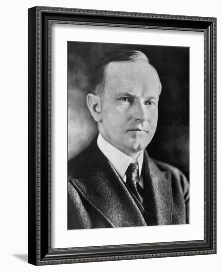 Portrait of Calvin Coolidge (1872-1933) 30th President of the United States of America-American Photographer-Framed Photographic Print