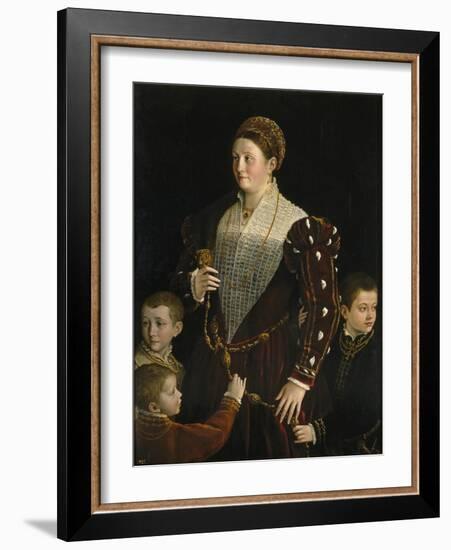 Portrait of Camilla Gonzaga Di San Secondo and Her Three Sons-Parmigianino-Framed Giclee Print