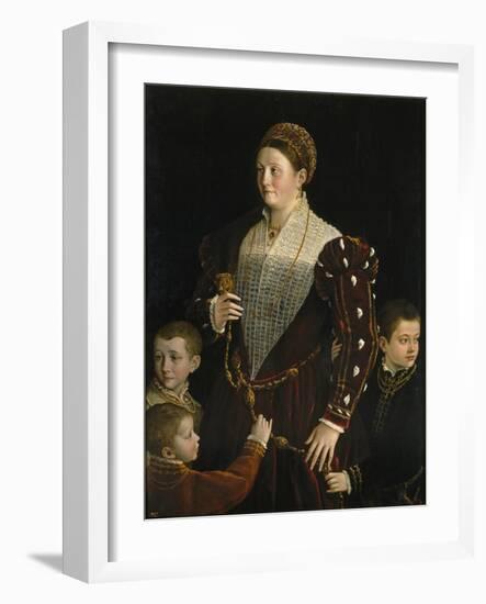 Portrait of Camilla Gonzaga Di San Secondo and Her Three Sons-Parmigianino-Framed Giclee Print