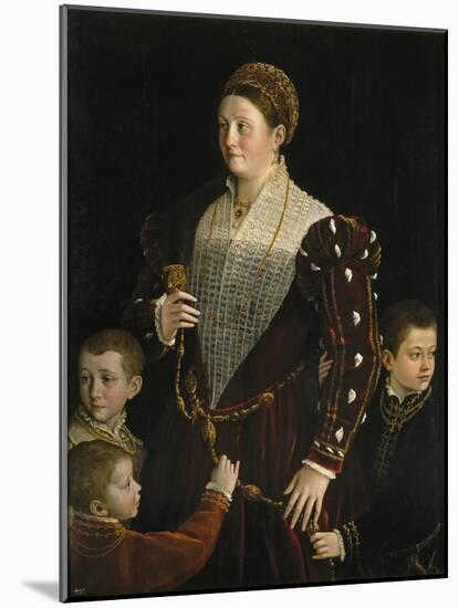 Portrait of Camilla Gonzaga Di San Secondo and Her Three Sons-Parmigianino-Mounted Giclee Print