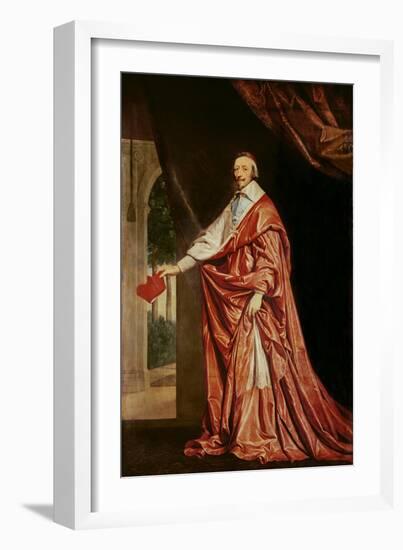 Portrait of Cardinal De Richelieu (1633-40)-Philippe De Champaigne-Framed Giclee Print