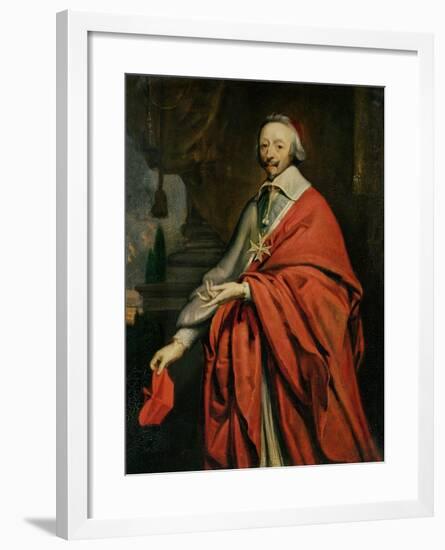 Portrait of Cardinal de Richelieu-Philippe De Champaigne-Framed Giclee Print