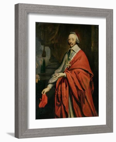 Portrait of Cardinal de Richelieu-Philippe De Champaigne-Framed Giclee Print