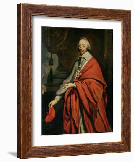 Portrait of Cardinal de Richelieu-Philippe De Champaigne-Framed Giclee Print