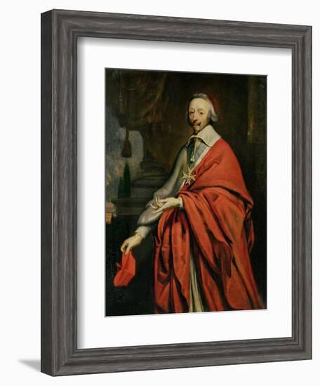Portrait of Cardinal de Richelieu-Philippe De Champaigne-Framed Giclee Print