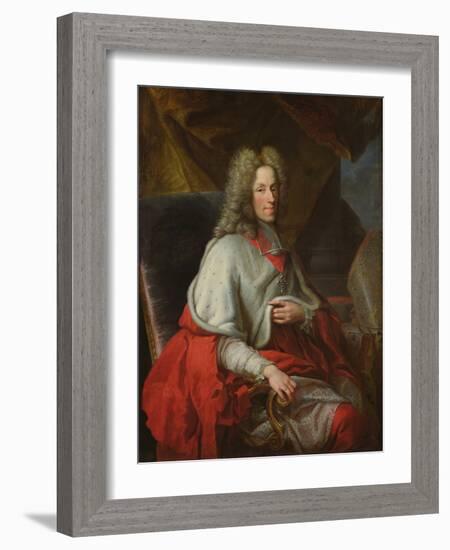 Portrait of Cardinal Joseph Clement De Baviere, Elector of Cologne (Oil on Canvas)-Joseph Vivien-Framed Giclee Print