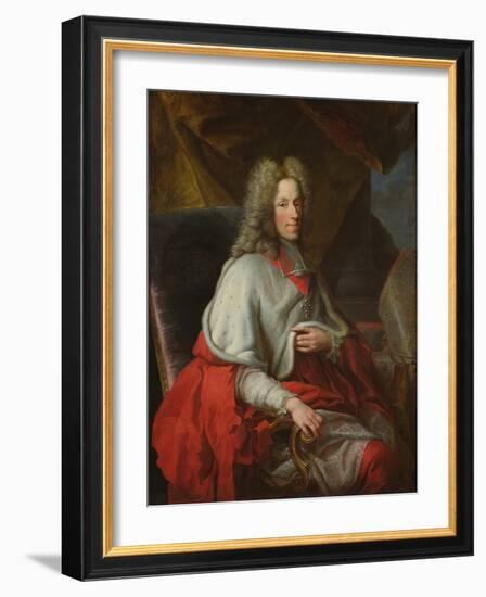 Portrait of Cardinal Joseph Clement De Baviere, Elector of Cologne (Oil on Canvas)-Joseph Vivien-Framed Giclee Print