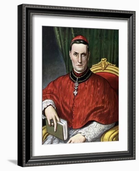 Portrait of Cardinal Mariano Rampolla (1843-1913) Illustration by Tancredi Scarpelli (1866-1937) Fr-Tancredi Scarpelli-Framed Giclee Print